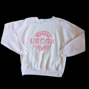 Vintage Seersucker USCGA Coast‎ Guard Academy Crewneck Sweatshirt Preppy